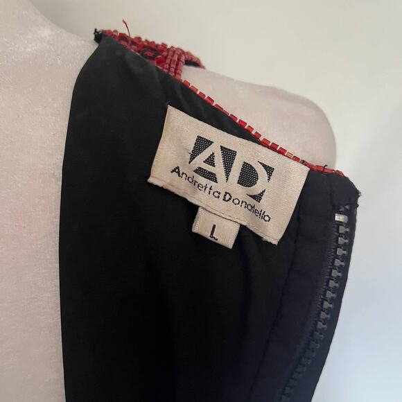Vintage Y2K Andretta Donatello Silk Beaded Top Sz L Red Whimsigoth Party Indie - Picture 8 of 12